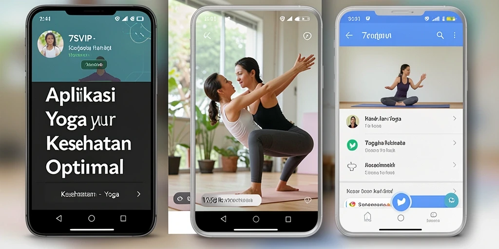 Antarmuka aplikasi 7SVIP menampilkan sesi yoga yang mudah diakses.