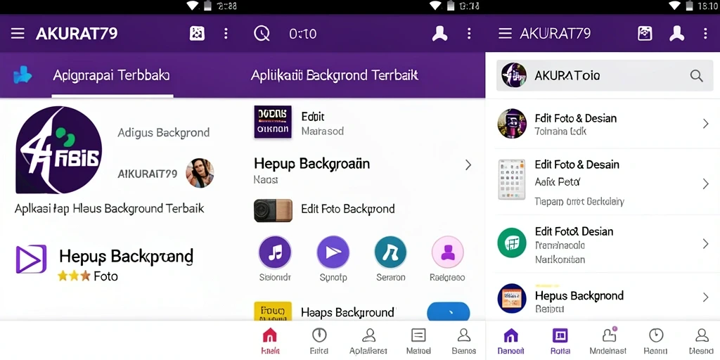 Tampilan antarmuka aplikasi AKURAT79 saat menghapus background foto.