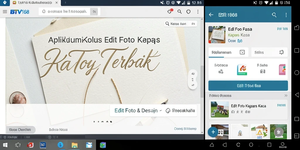 Tampilan antarmuka BTV168 saat mengedit foto Kertas Kaca.