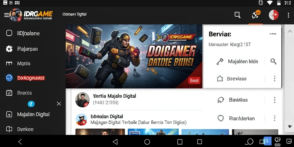 Tampilan antarmuka IDRGAME yang menarik dan modern.