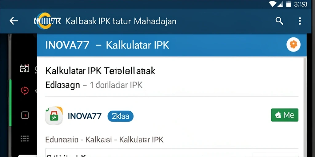 Tampilan antarmuka INOVA77 yang sederhana dan informatif.