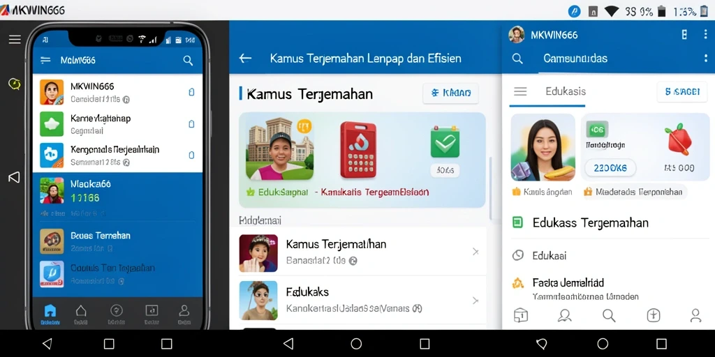 Tampilan antarmuka MKWIN666 yang ramah pengguna untuk Kamus Terjemahan.